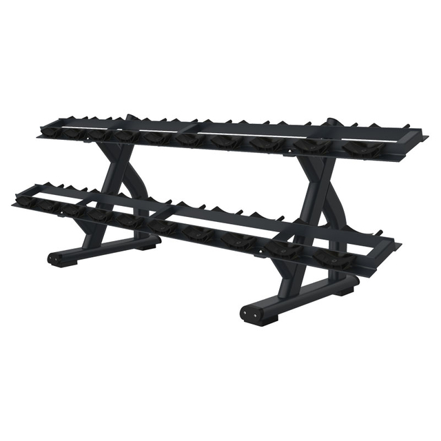 Двухъярусная стойка для гантелей FF49 | Коммерческое хранение гантелей | Организация оборудования для спортзалов