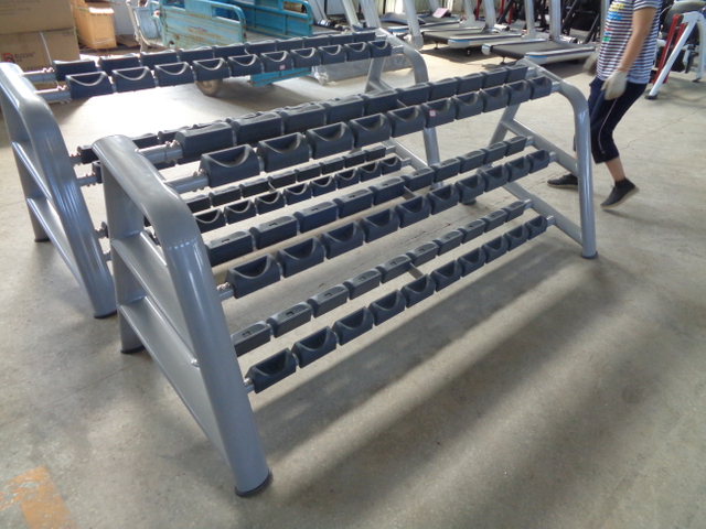 AN72 Трехрядная стойка для гантелей | Хранение гантелей | Организация спортзала