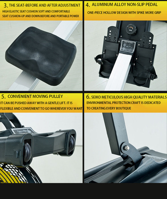 MND-W10 Гребной тренажер с воздушным и магнитным сопротивлением | Система двойного сопротивления | МНД ФИТНЕС