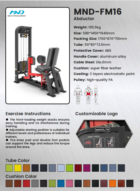 Машина для отведения тазобедренного сустава MND-FM16 | Тренажер средней ягодичной мышцы | Оборудование для тренировки внешней части бедра