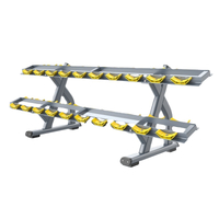 Двухуровневая стойка для гантелей MND FH49 | Хранение гантелей в коммерческом спортзале