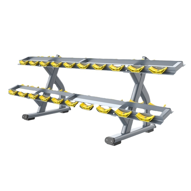 Двухуровневая стойка для гантелей MND FH49 | Хранение гантелей в коммерческом спортзале