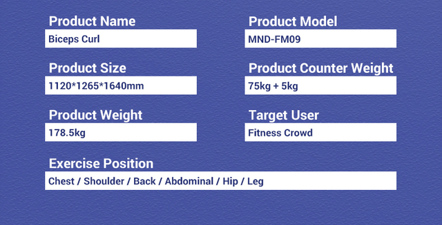 MND-FM09 Тренажер для сгибаний рук на бицепс | Сгибание рук | Оборудование для изоляции бицепса